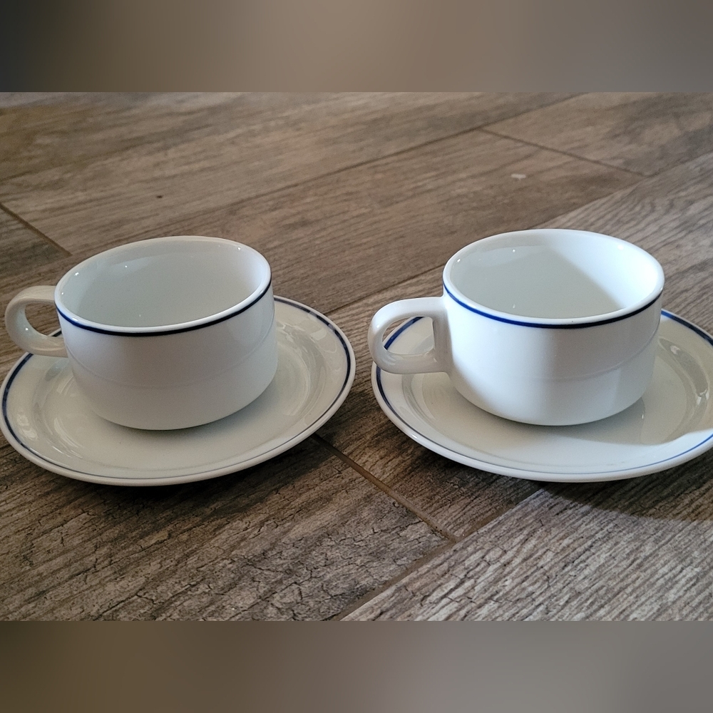 American Airlines Michaud Japan Coffee Tea Cup & Saucer Set of 2 Vintage